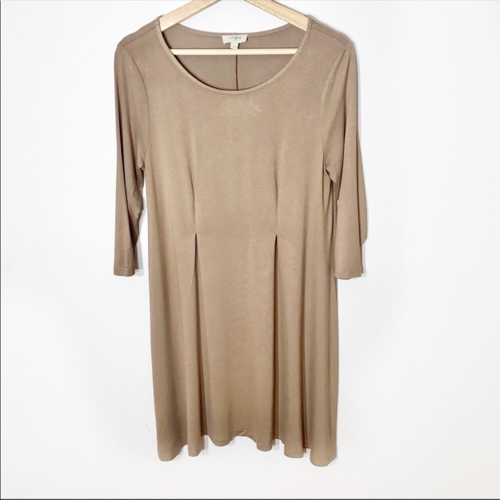Umgee Brown 3/4 Sleeve Flowy Dress